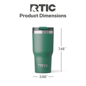 RTIC tumbler features dishwasher-safe exterior and no-sweat coating for easy care