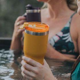 RTIC 20oz Essential Tumbler exterior stays sweat-free during use.