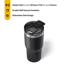 RTIC 20oz Essential Tumbler double-wall insulation keeps drinks cold longer.