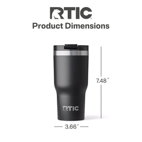RTIC 20oz Essential Tumbler lid demonstrates leak-resistant secure closure.