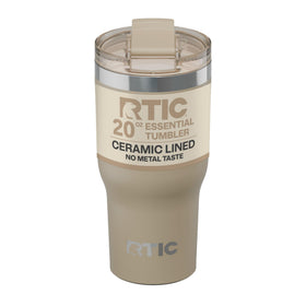 RTIC 20oz Essential Tumbler lid shown with a secure, spill-resistant travel seal.