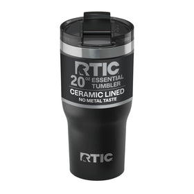 RTIC 20oz Essential Tumbler with lid ceramic-lined interior preserving flavor on the go.