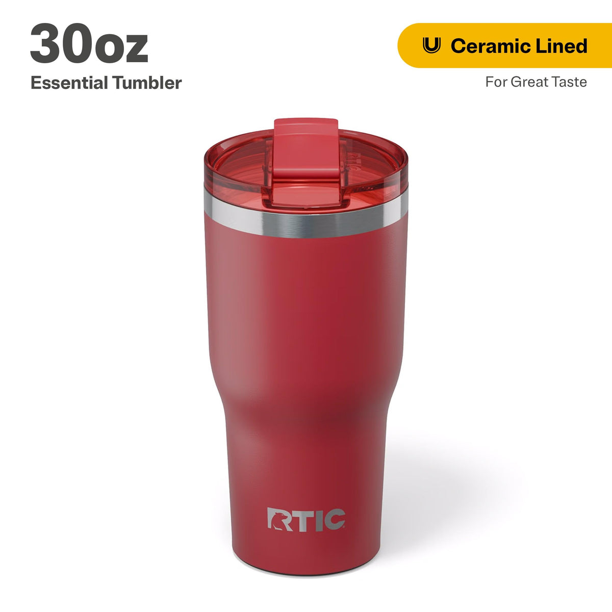 RTIC 30oz Essential Tumbler with double-wall insulation keeps drinks cold or hot.