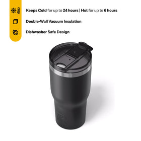 RTIC 30oz Essential Tumbler double-wall insulation keeps beverages cold or hot.