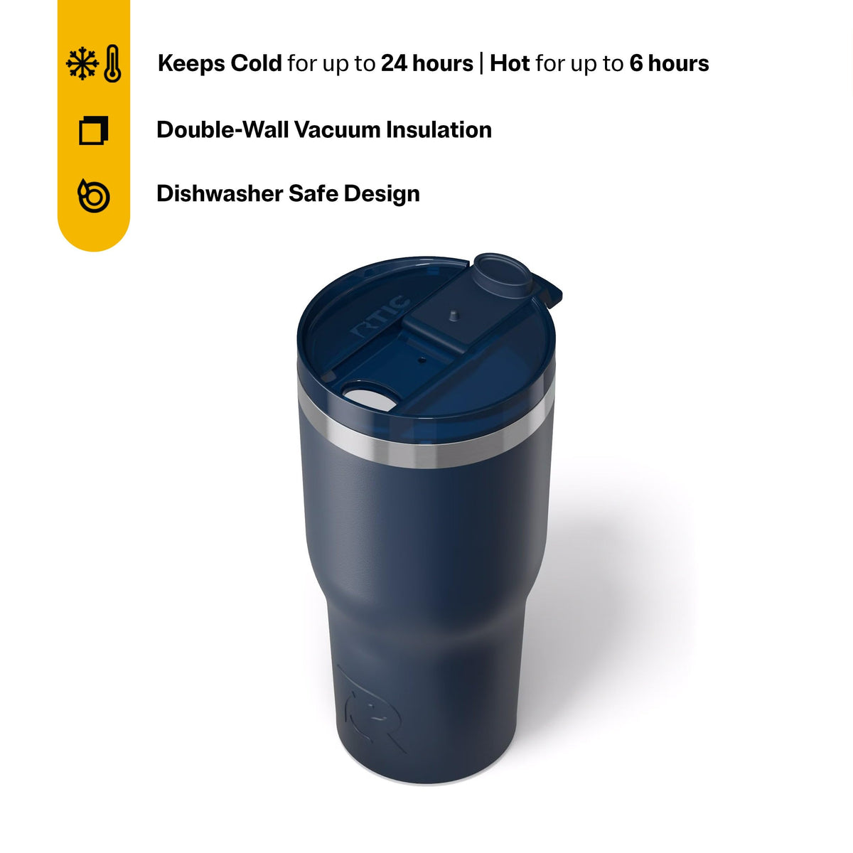 RTIC 30oz Essential Tumbler double-wall insulation keeps drinks cold or hot