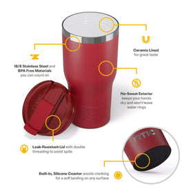 RTIC 30oz Essential Tumbler with leak-resistant lid for secure on-the-go sipping.
