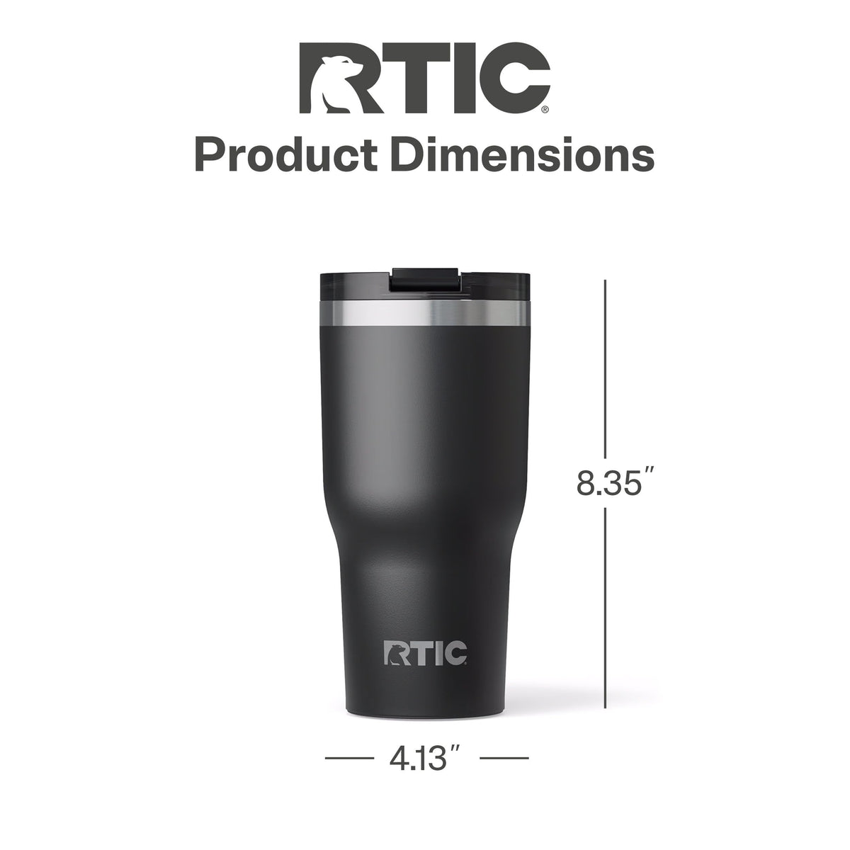 RTIC 30oz Essential Tumbler leak-resistant lid for spill-free transport.