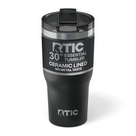 RTIC 30oz Essential Tumbler lid close-up, leak-resistant seal ideal for travel.