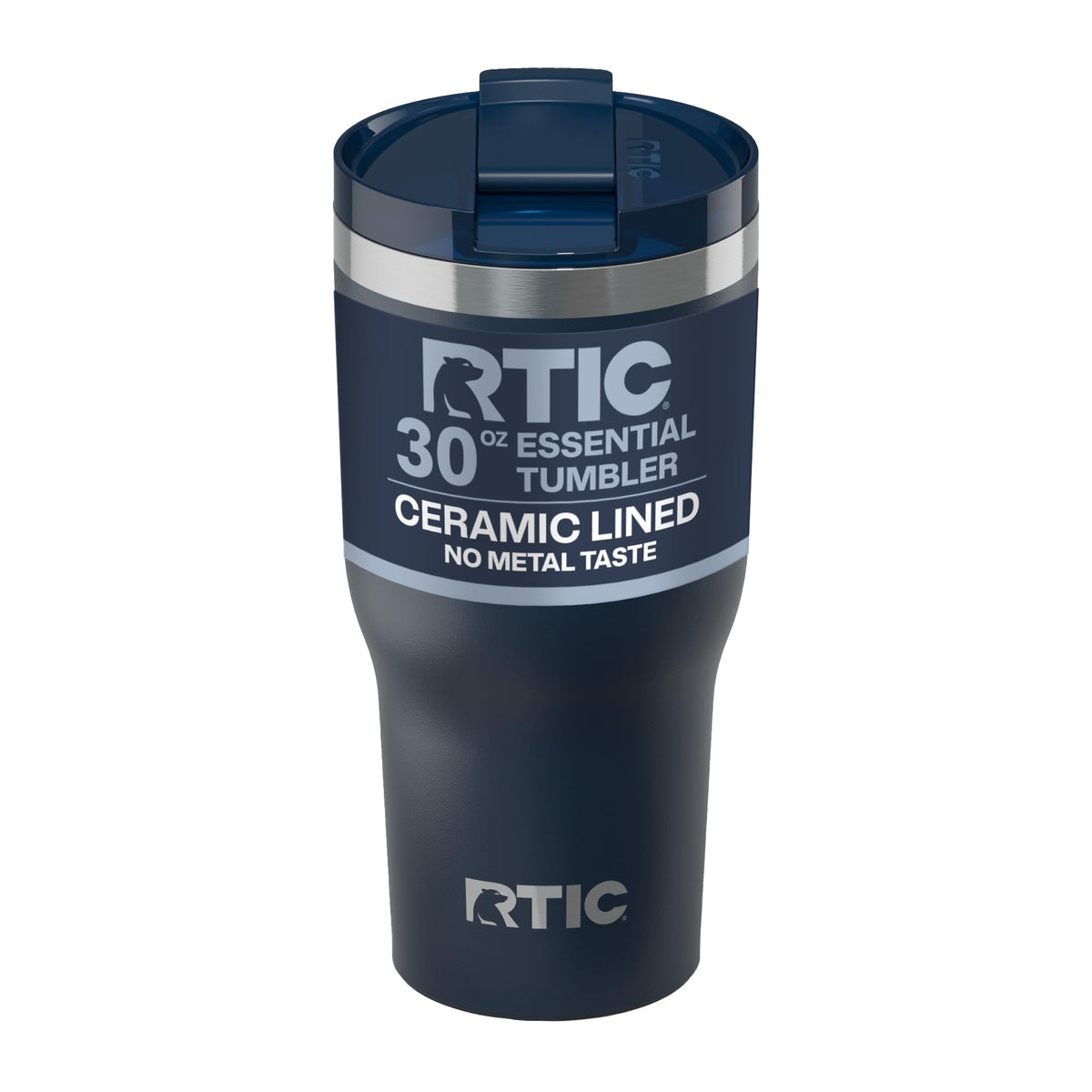 RTIC 30oz Essential Tumbler with Lid showing leak-resistant design for on-the-go use