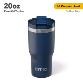 RTIC 20oz Essential Tumbler with Lid highlights ceramic-lined interior for pure taste.