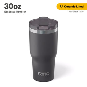 RTIC Essential Tumbler with double-wall vacuum insulation keeps drinks cold longer.
