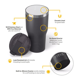 RTIC Essential Tumbler with leak-resistant lid for secure sipping.