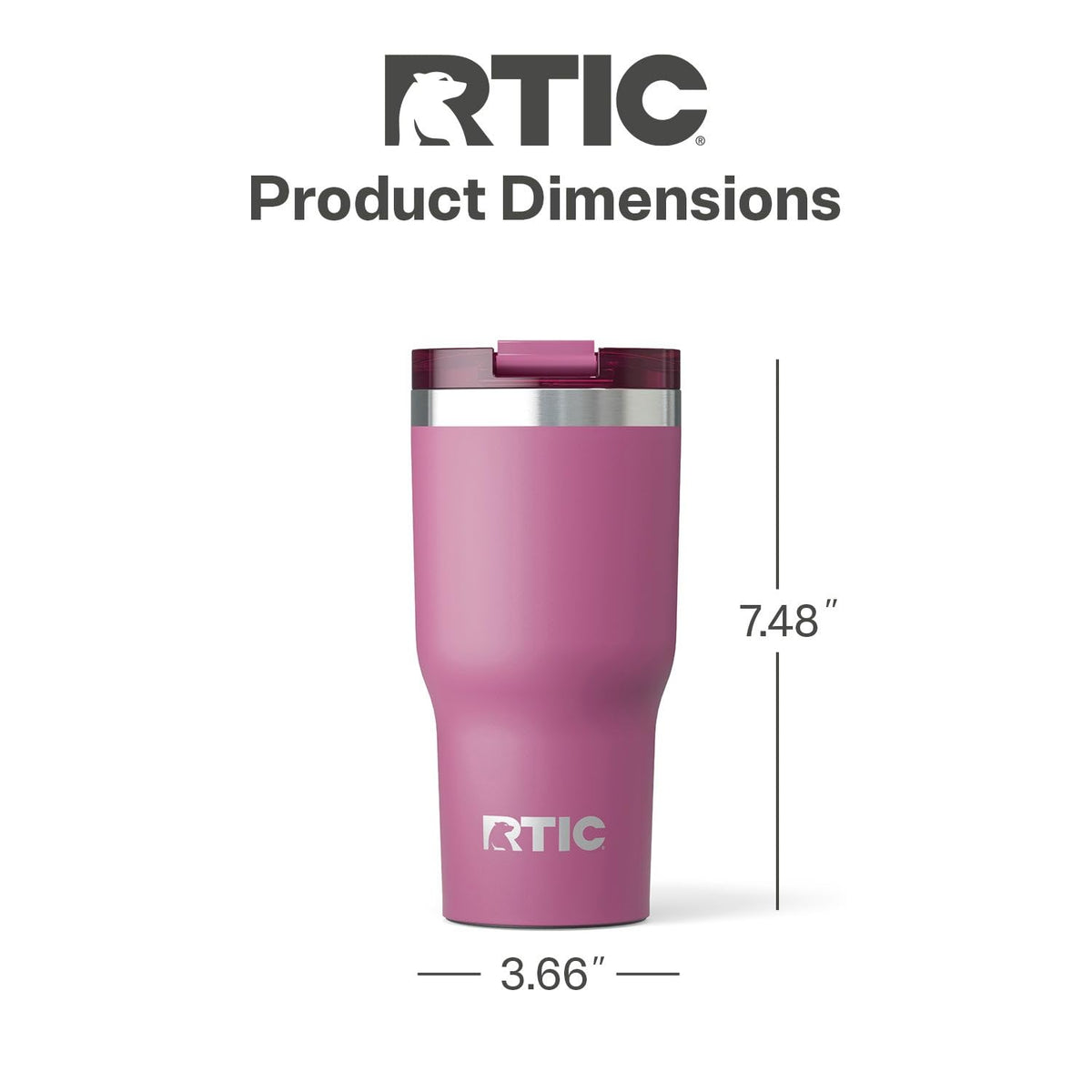 RTIC leak-resistant lid prevents spills during travel and work.