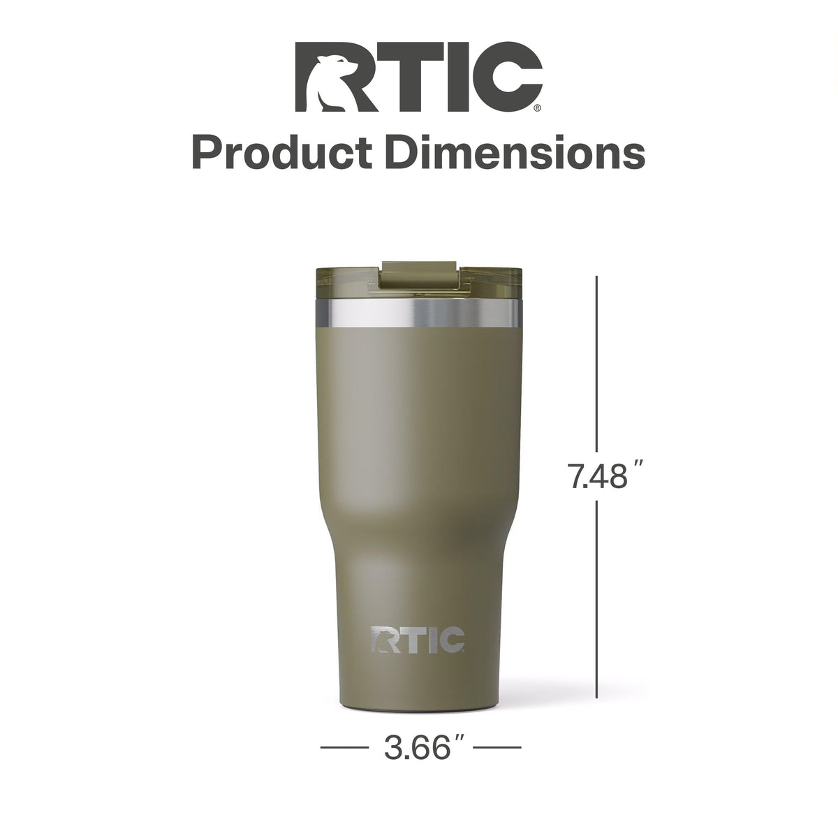 RTIC olive dishwasher-safe exterior simplifies cleanup after meals.