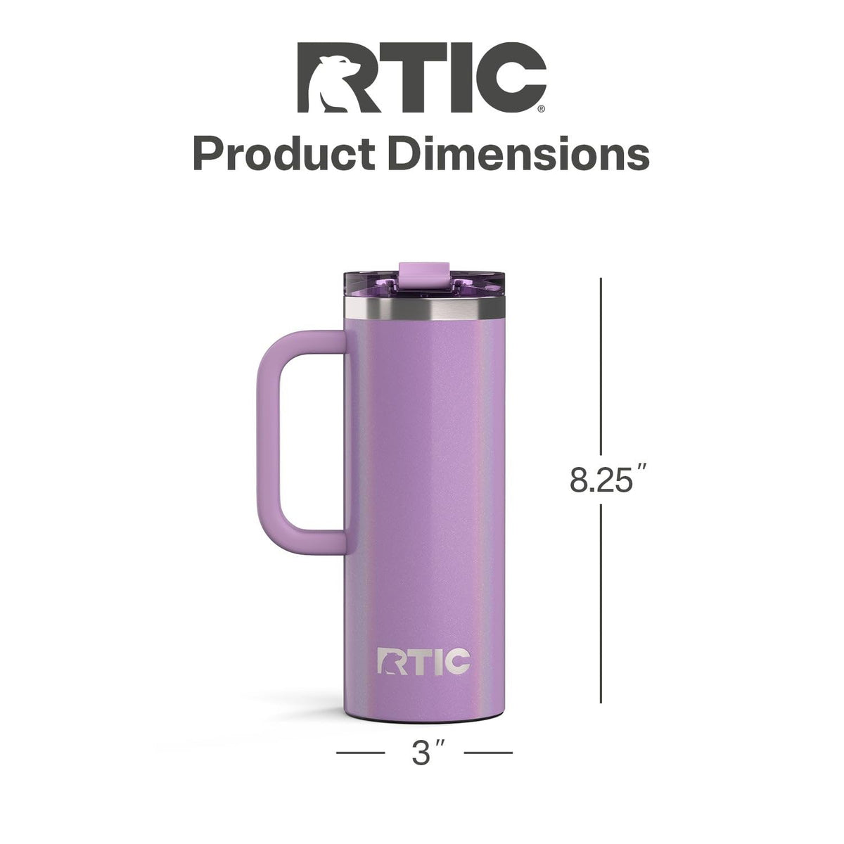 RTIC leak-resistant lid prevents spills during travel