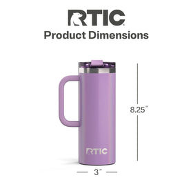 RTIC leak-resistant lid prevents spills during travel
