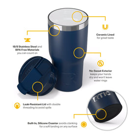 RTIC 20oz Essential Tumbler with Lid features leak-resistant lid for on-the-go sipping.
