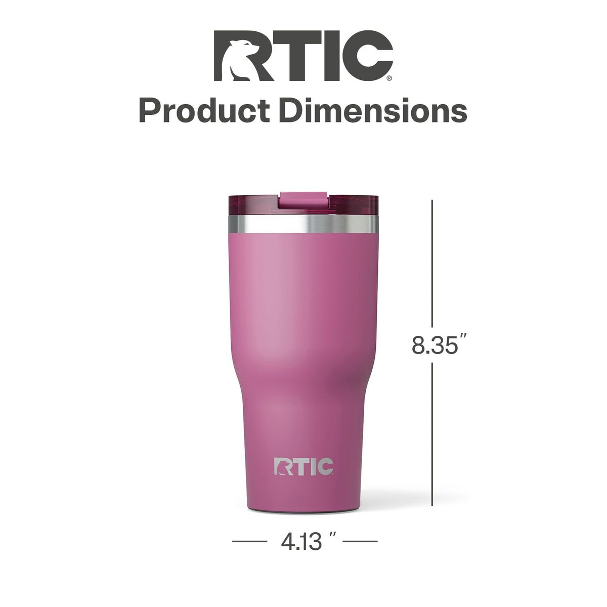RTIC leak-resistant lid ensures easy sipping on the go.