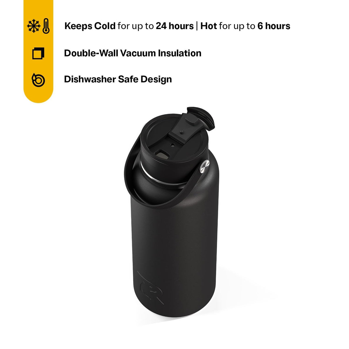 RTIC Outback Bottle double-wall insulation keeps beverages cold during long runs.