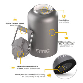 RTIC Outback Jug sturdy stainless steel construction for rugged outdoor use