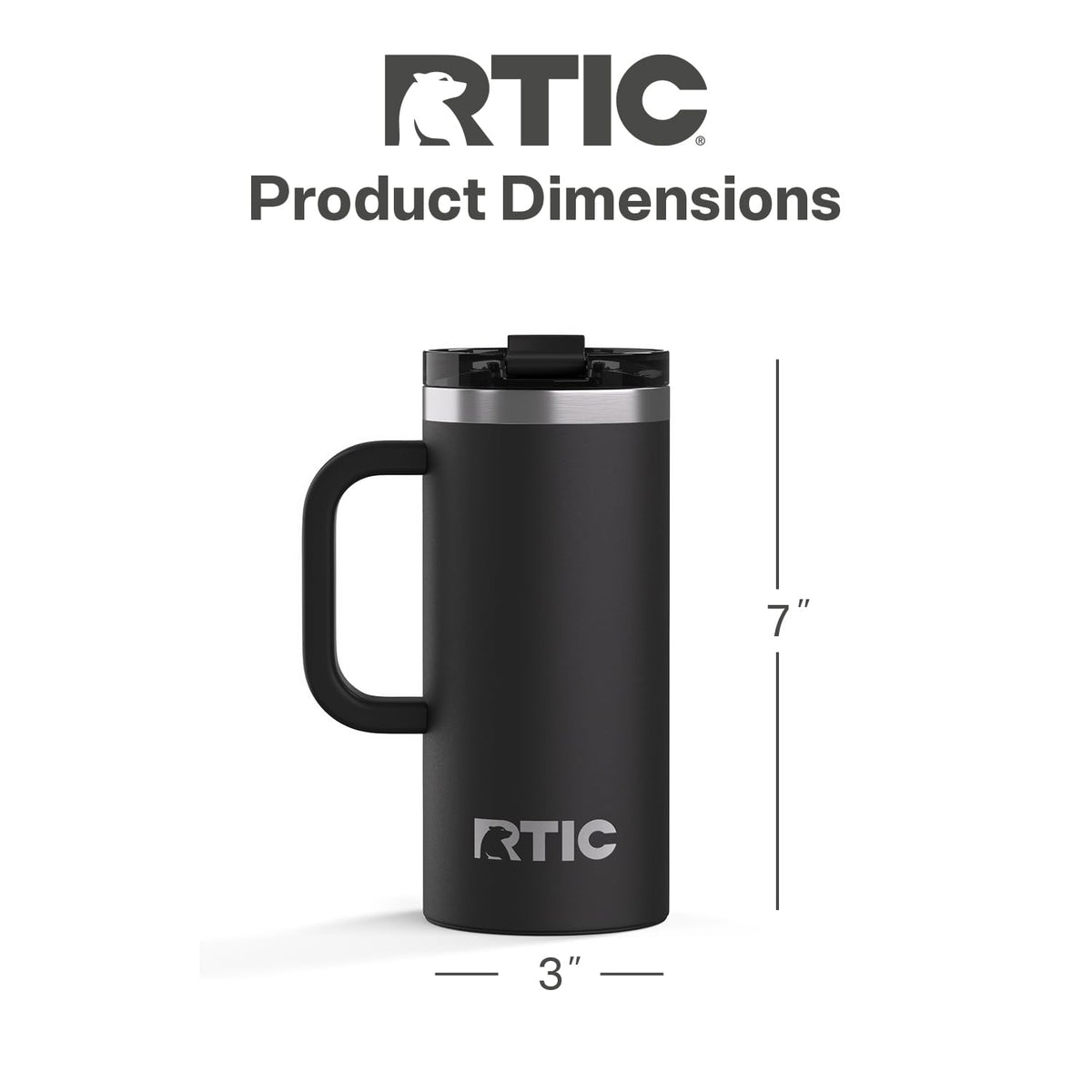 RTIC Road Trip Mug leak-resistant lid prevents spills during travel.