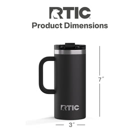 RTIC Road Trip Mug leak-resistant lid prevents spills during travel.