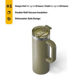 Ceramic-lined interior minimizes metallic taste for coffee or tea enjoyment.