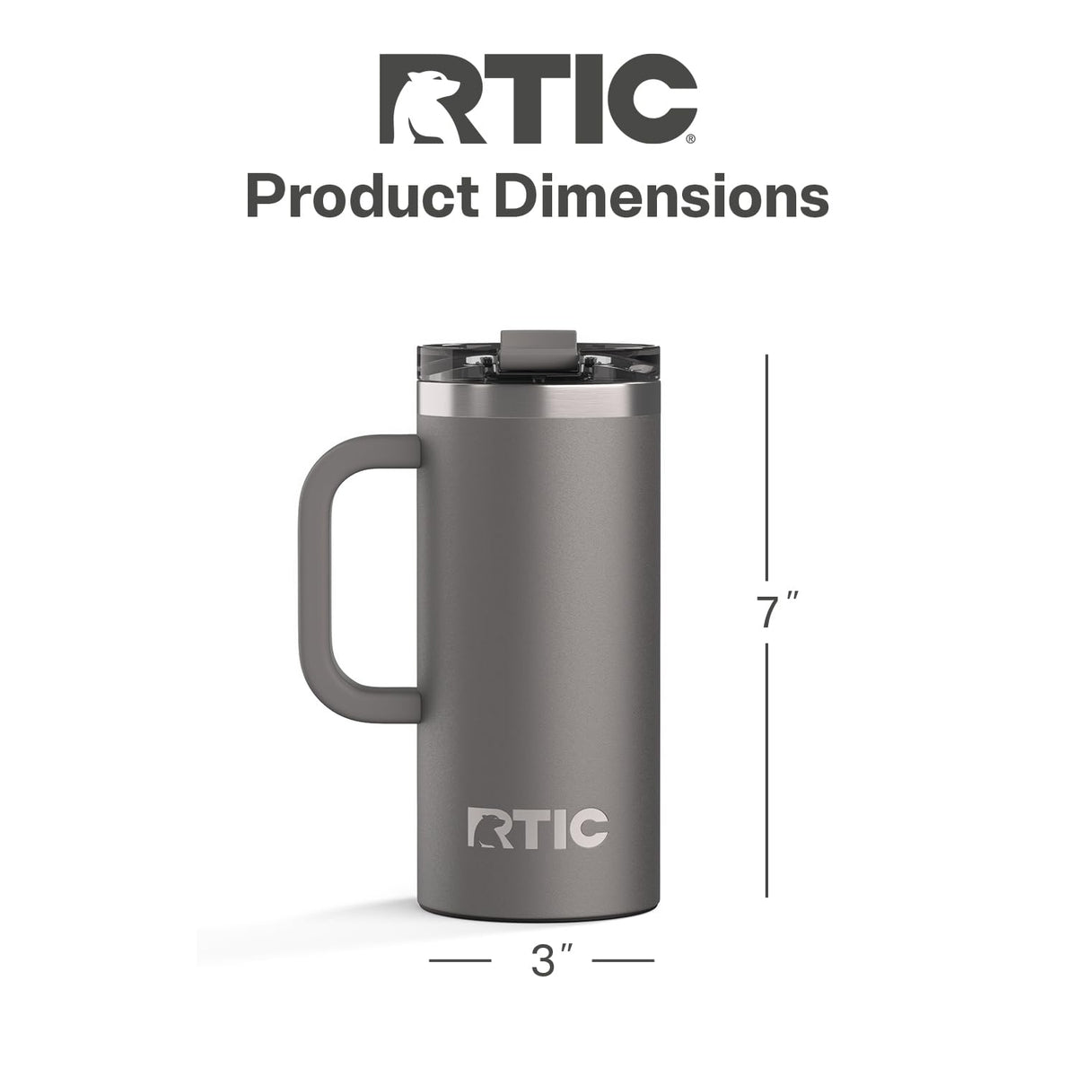 RTIC Road Trip Mug stainless steel construction withstands daily use and outdoors