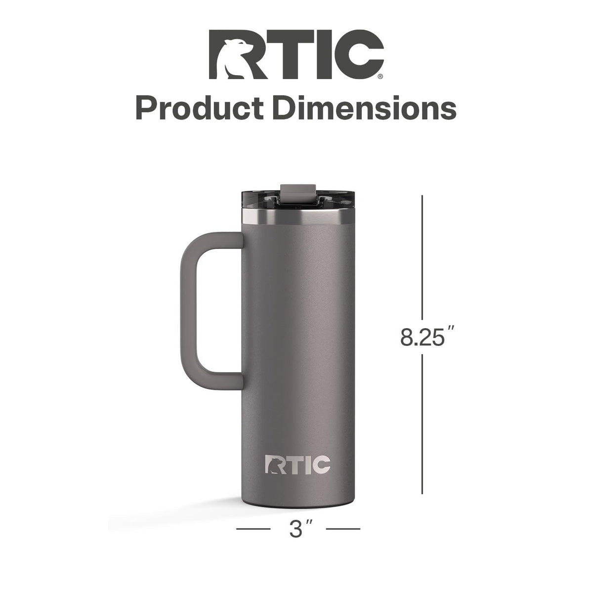 RTIC Road Trip Mug sturdy stainless steel construction for outdoor use