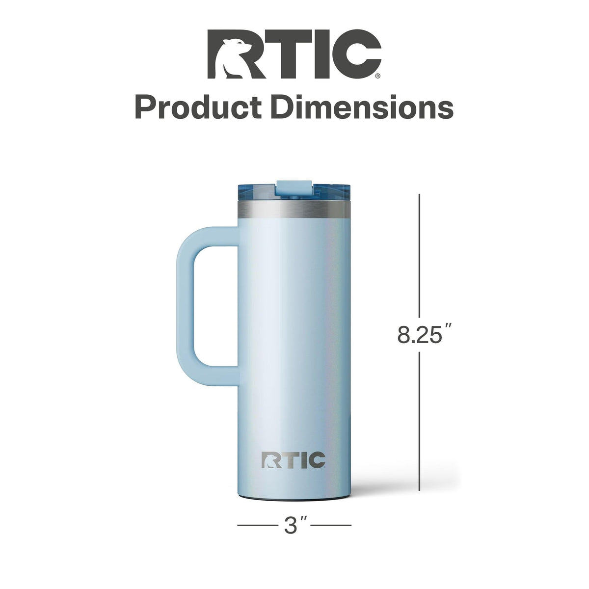RTIC wide-mouth design simplifies cleaning and ice addition