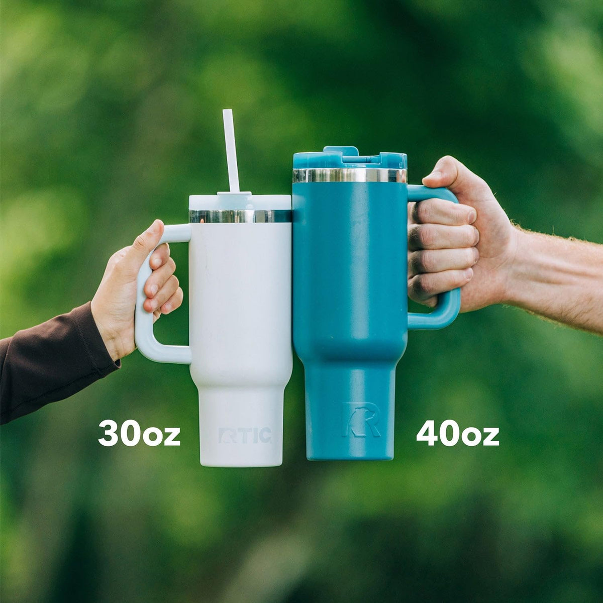 RTIC Road Trip Tumbler cup-holder-friendly design for easy transport.