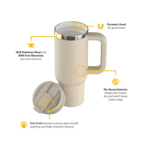 RTIC Road Trip Tumbler double-wall insulation keeps drinks cold for hours.