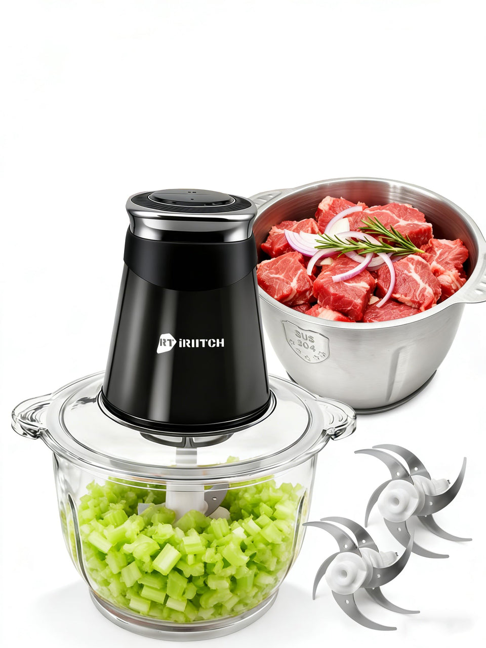RTIRIITCH iRIITCH 10-cup glass bowl for easy monitoring during prep