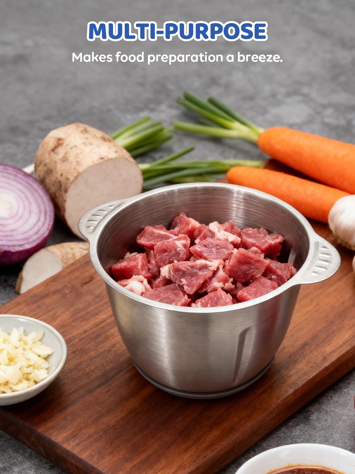 RTIRIITCH iRIITCH bi-level blades handle meat and nuts efficiently