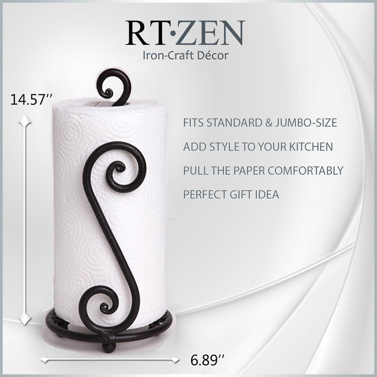 RTZEN brushed galvanized metal finish for durable, contemporary farmhouse look