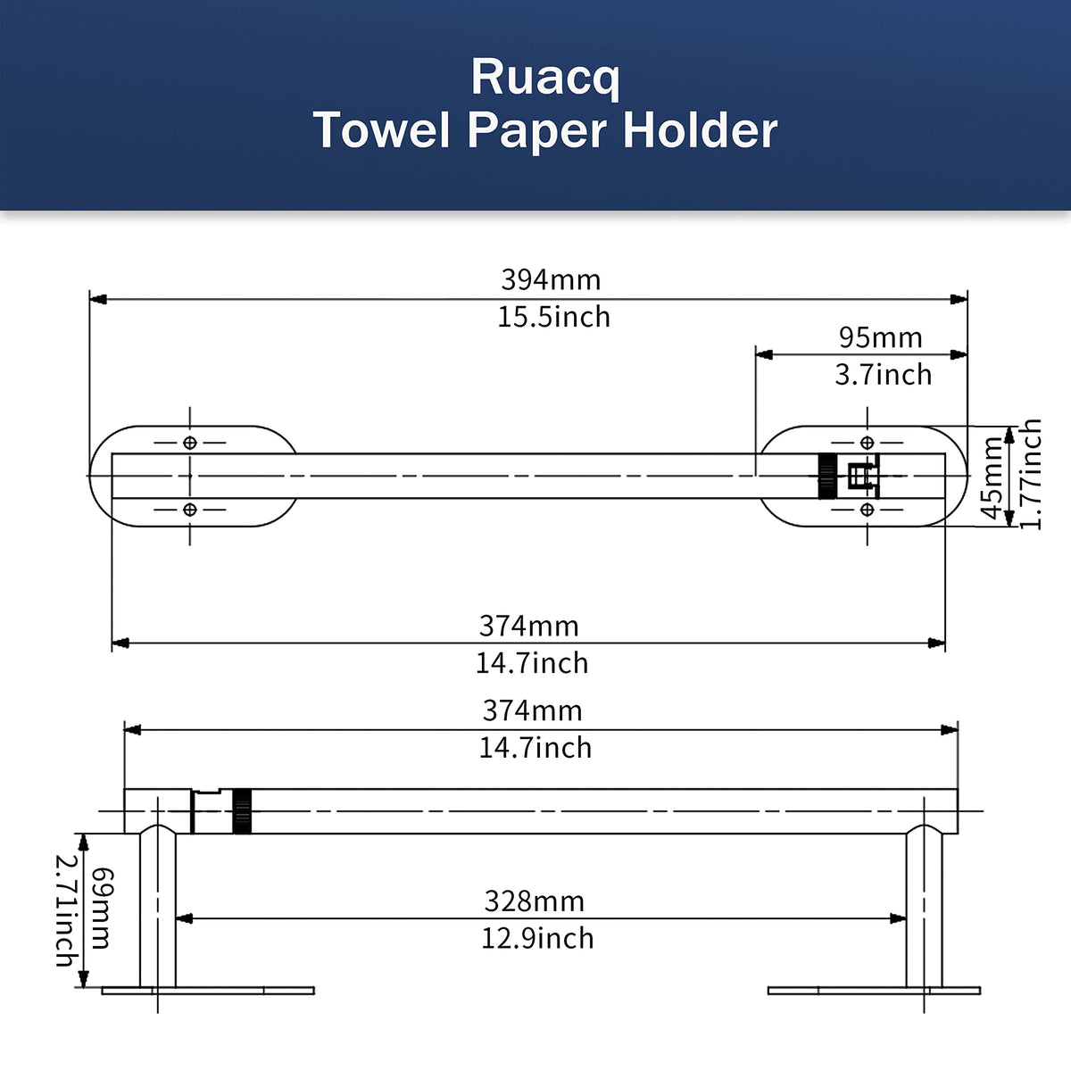 Ruacq brushed nickel finish enhances style while resisting moisture and fingerprints.