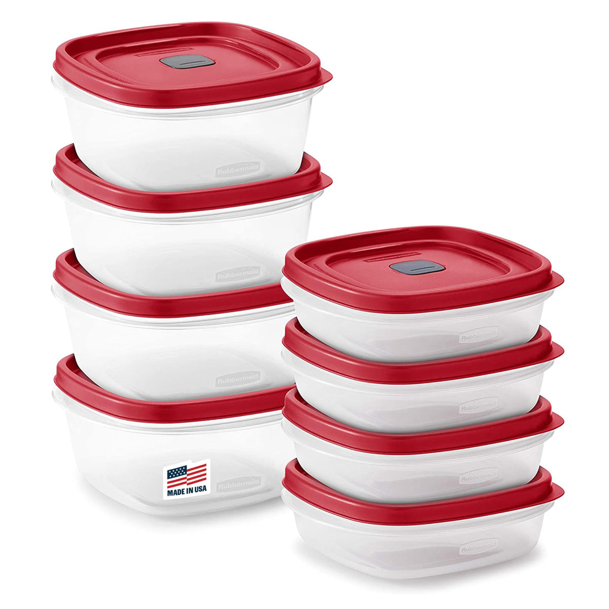Rubbermaid 16-piece storage set with vented lids for organized cabinets and meal prep