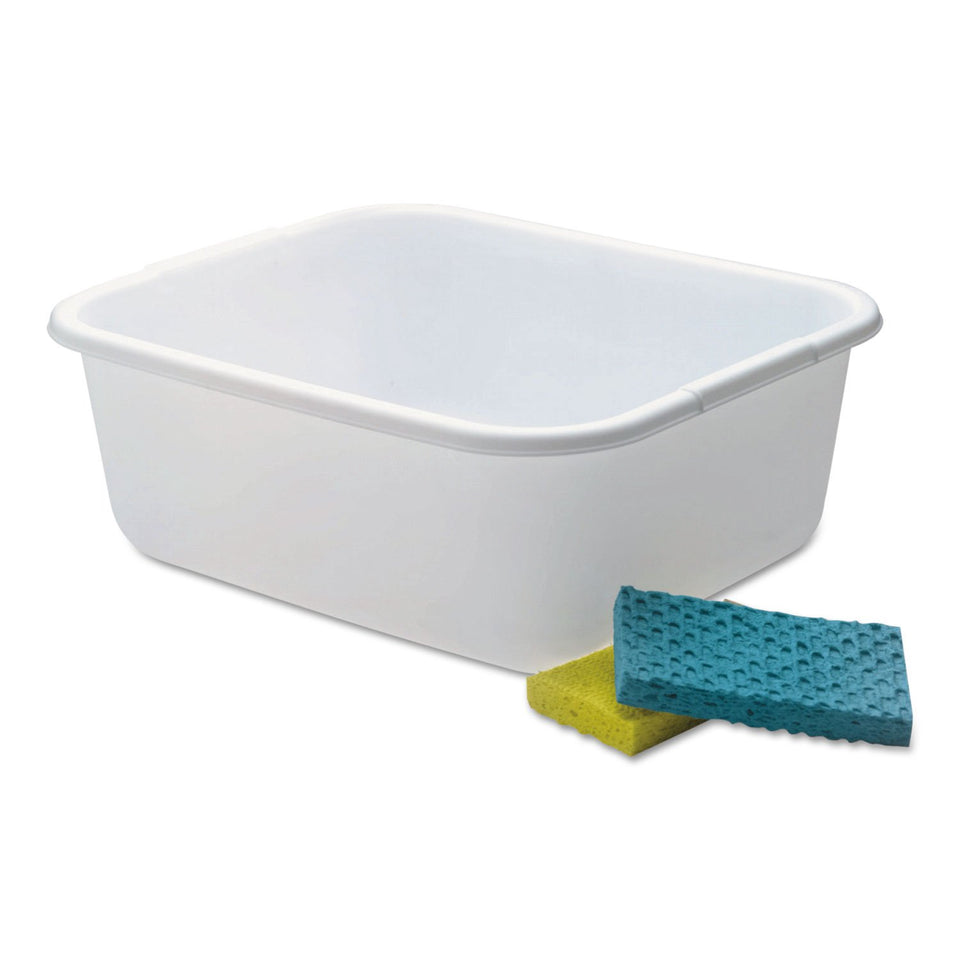 Rubbermaid 11.4-quart white rectangle dishpan ideal for washing dishes and soaking laundry