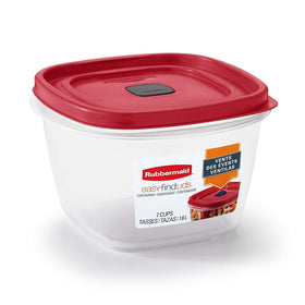Rubbermaid 7-cup clear storage container with Easy Find lids for organized cabinet storage