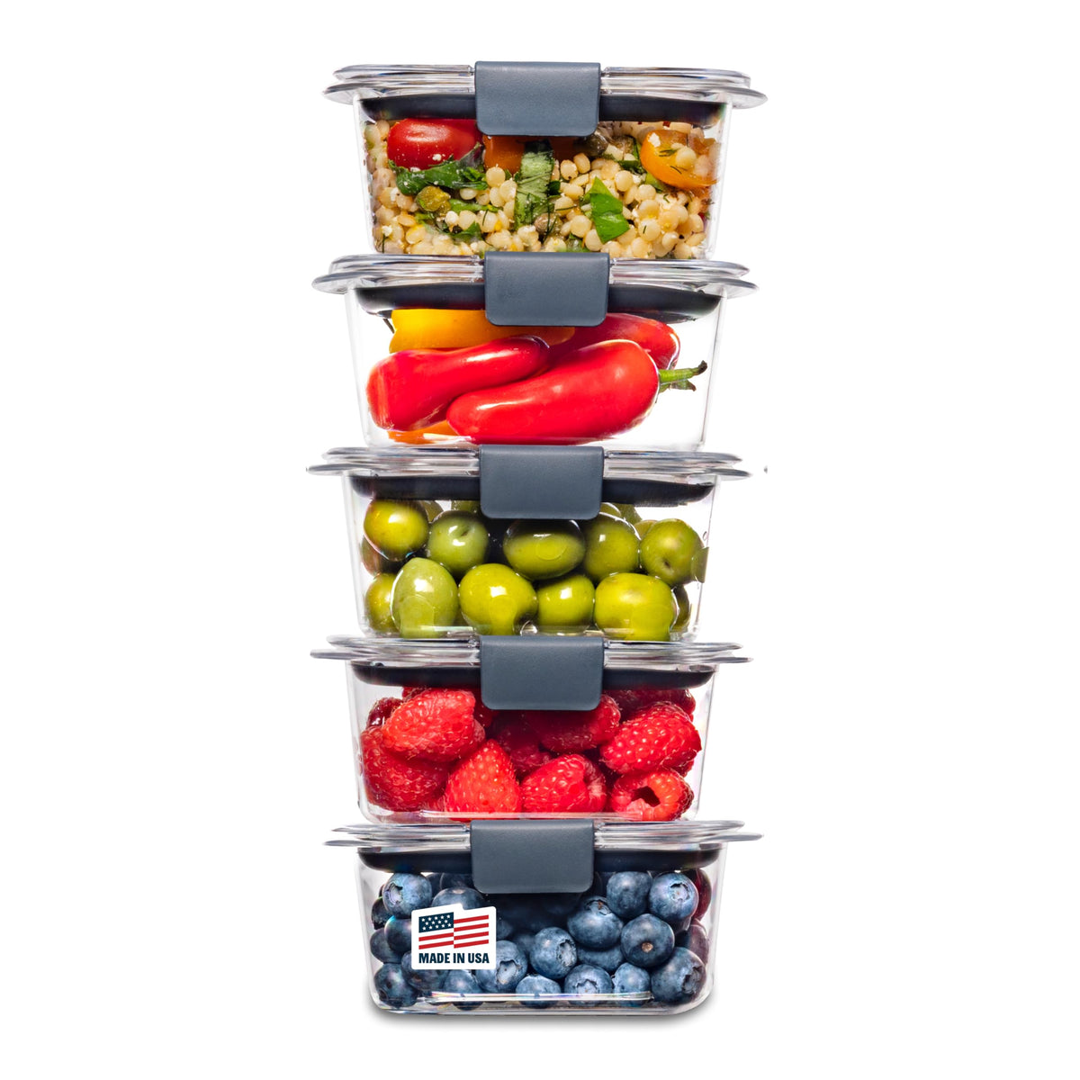Rubbermaid Brilliance 1.3-cup container with lid for meal prep and freshness