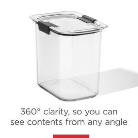 Rubbermaid Brilliance 12-Cup container fits many kitchen setups and stacks easily.