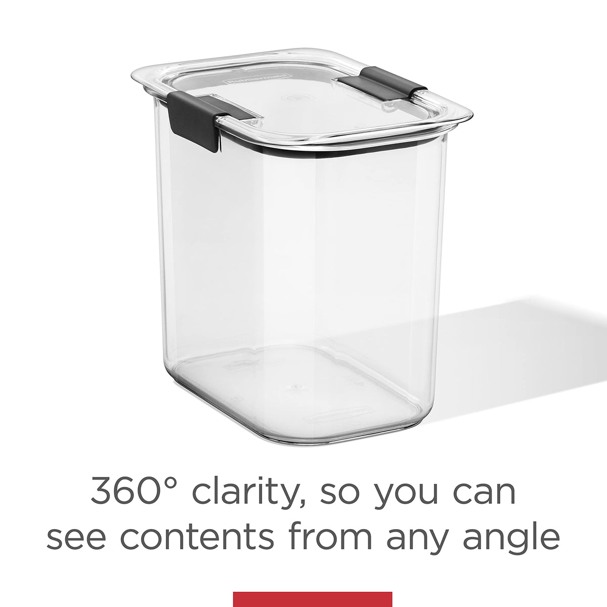 Rubbermaid Brilliance clear lids and bases provide 360 degree content visibility
