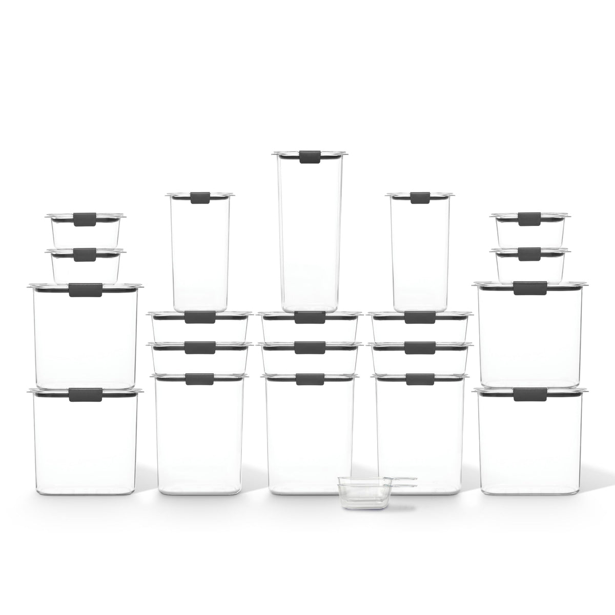 Rubbermaid Brilliance crystal-clear Tritan containers enable quick content checks and durable storage.