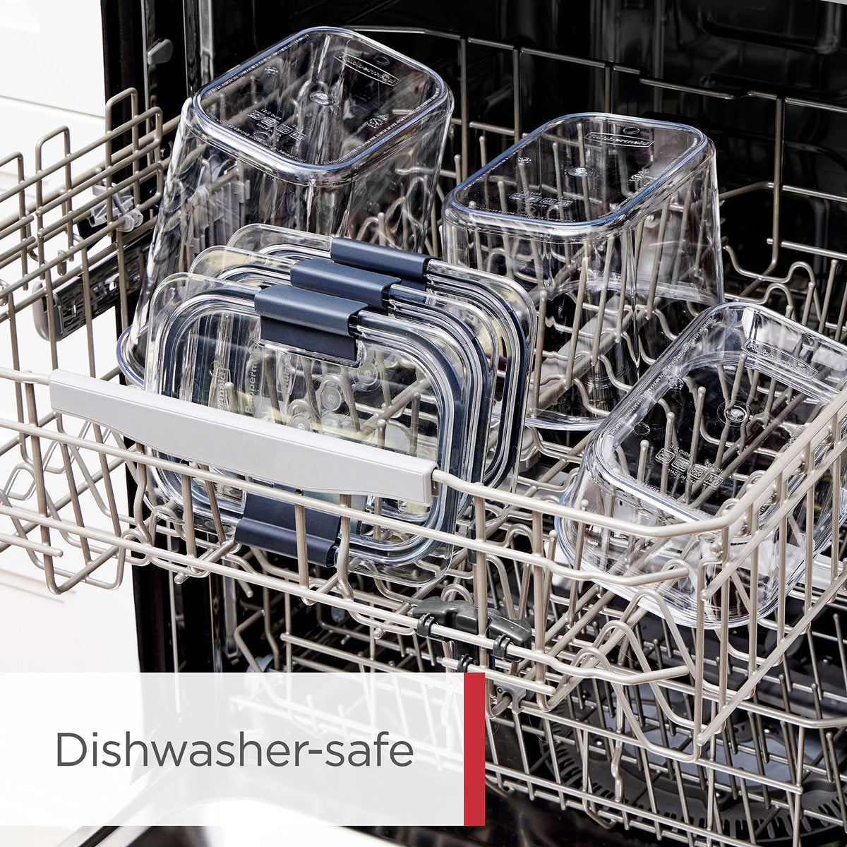 Rubbermaid Brilliance is dishwasher-safe and resistant to stains and odors.