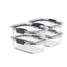 Rubbermaid Brilliance 3.2-cup glass container with clear lid for easy meal prep