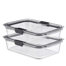 Rubbermaid Brilliance glass 8-cup containers set shows clear visibility for meal prep.