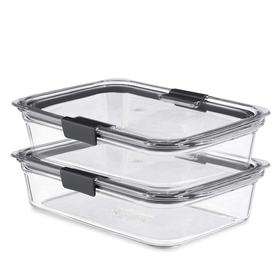 Rubbermaid Brilliance glass 8-cup containers set shows clear visibility for meal prep.