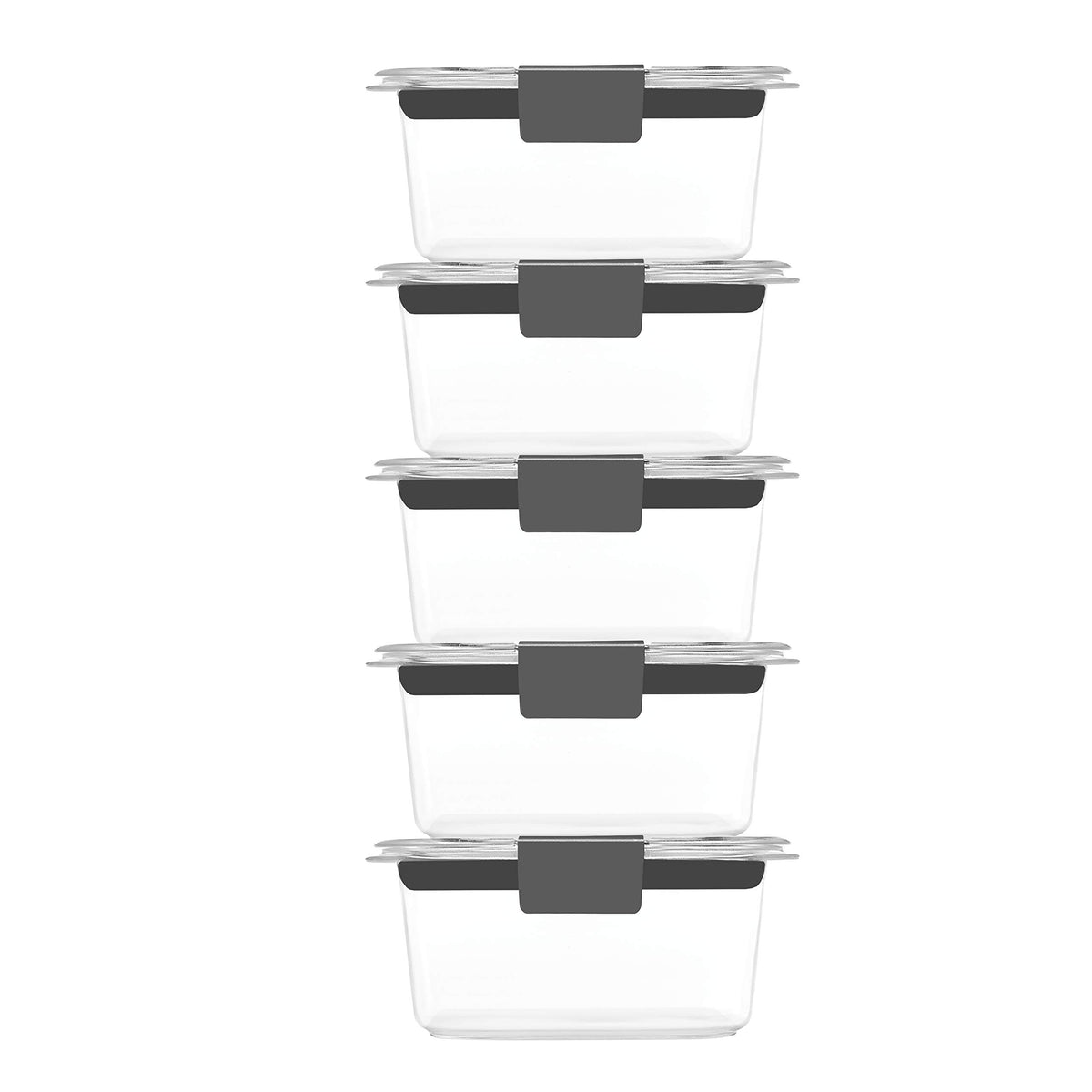 Rubbermaid Brilliance leak-proof lid close-up showing secure latch