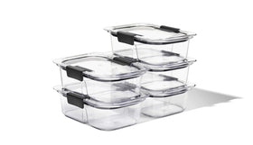 Rubbermaid Brilliance container shows clear lids and bases for easy inside viewing
