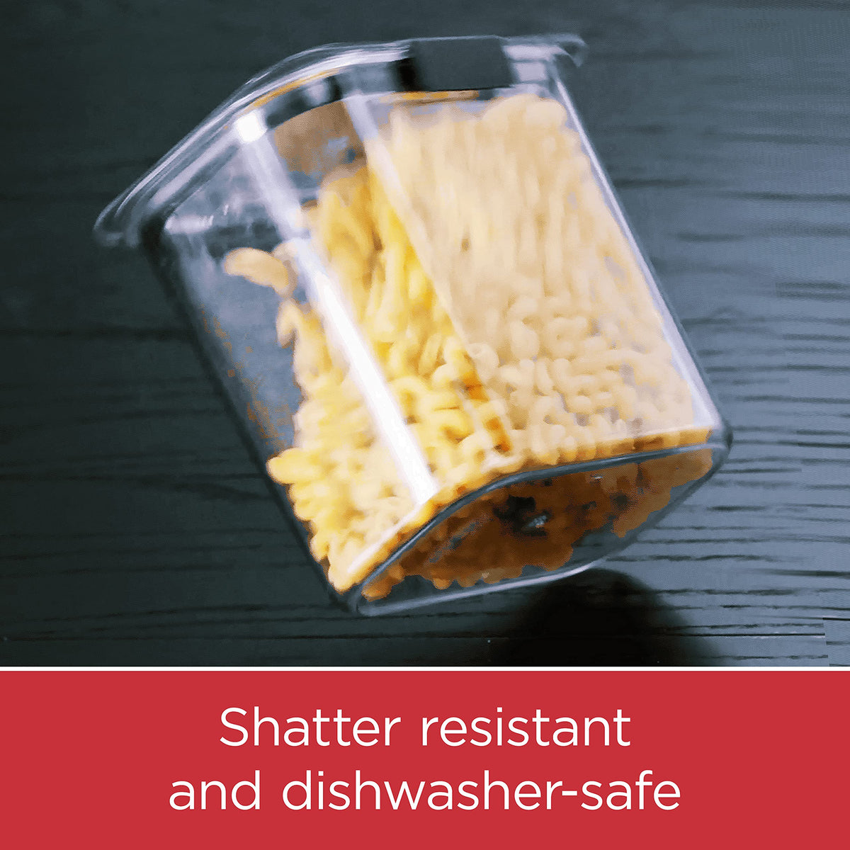Rubbermaid Brilliance dishwasher-safe pantry storage containers.